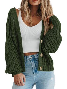 Cozy Chunky Knit Open Front Cardigan Sweater for Fall Outfits & Layering